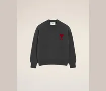 Ami De Coeur Pullover mit Rundhalsausschnitt aus grauer Wolle Grau Unisex