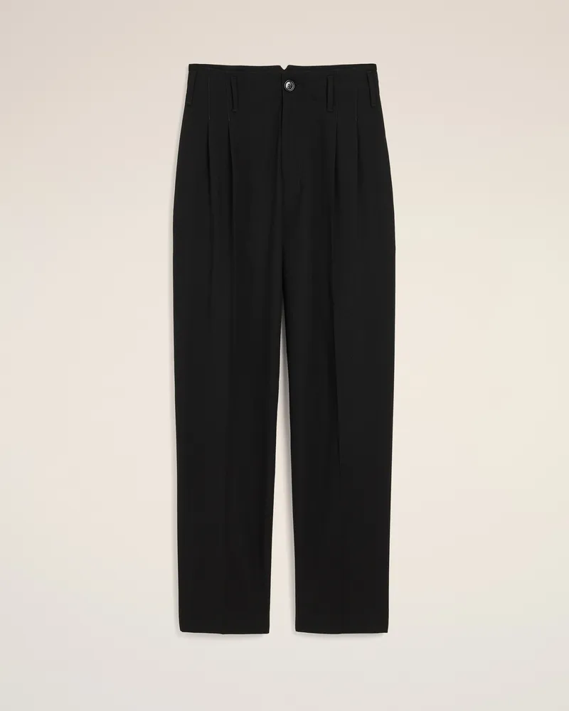 AMI Paris Schwarze Wollhose mit zwei Falten Schwarz - Größe für Herren Schwarz