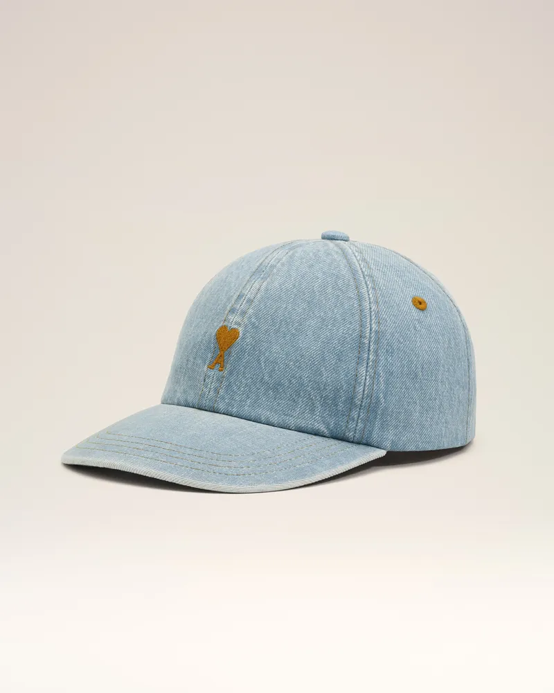 AMI Paris Ami de Coeur Cap aus blauem Denim-Baumwolle Blau - Größe Unisex Blau