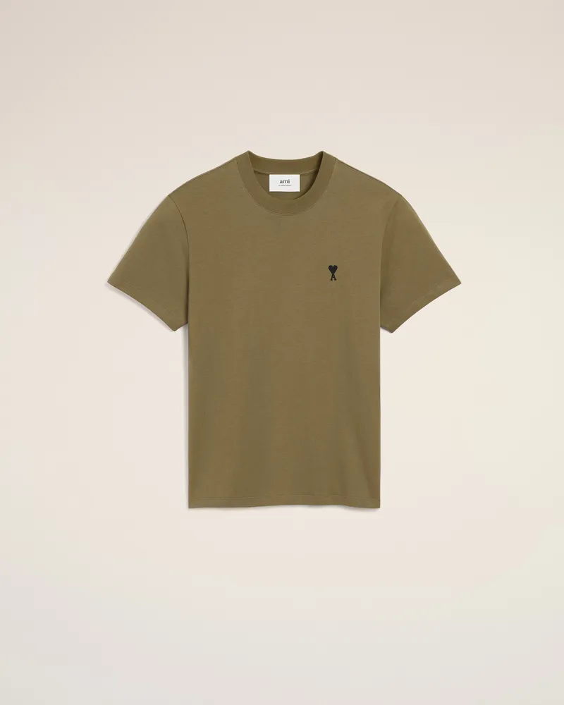 AMI Paris Ami De Coeur T-Shirt aus grüner Baumwolle Grün für Herren Bronze