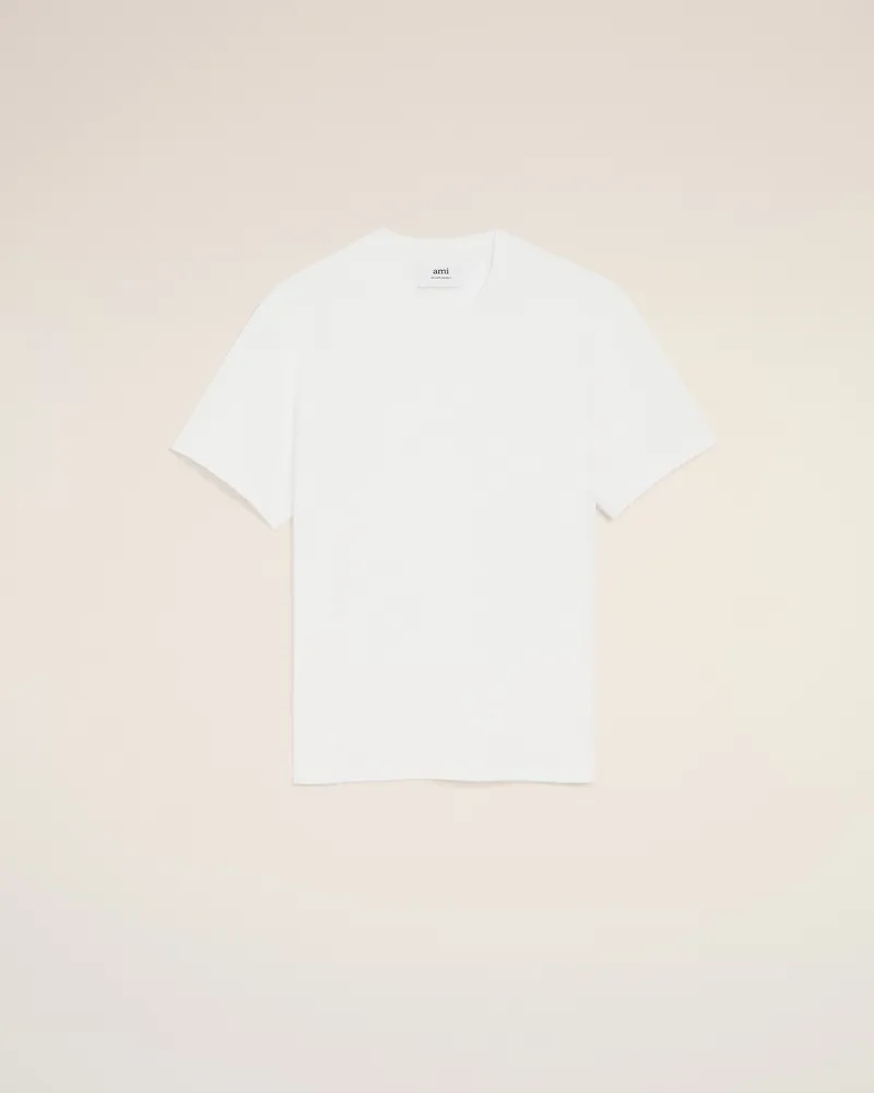 AMI Paris Ami De Coeur T-Shirt aus weißer Bio-Baumwolle Weiß Unisex Weiss