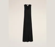 Schwarzes Maxikleid aus Satin Schwarz für Damen