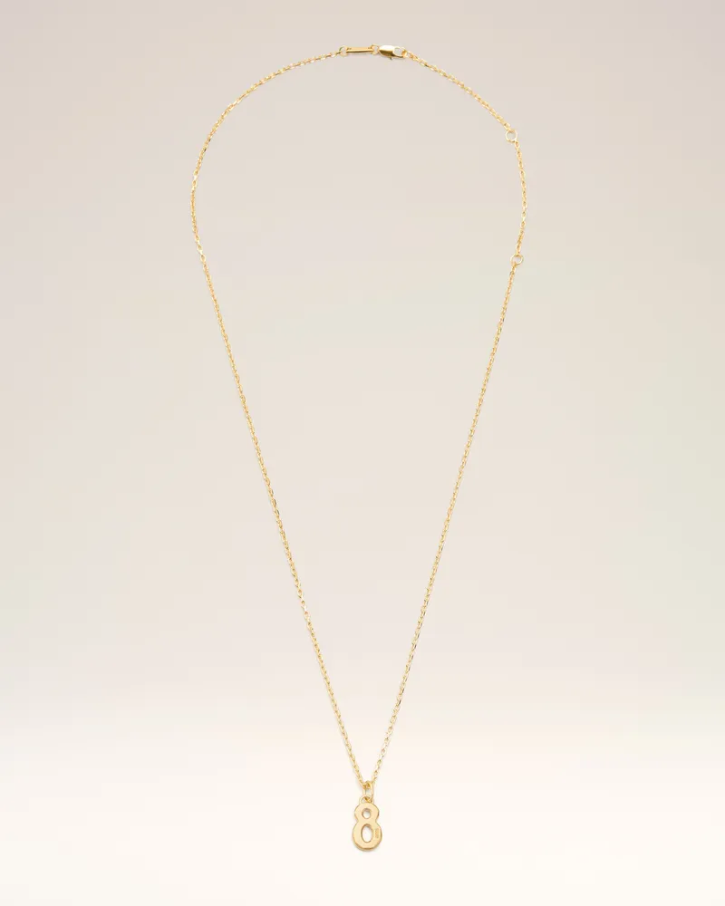 AMI Paris Halskette mit gehämmertem Anhänger in Form einer „8“ aus goldfarbenem Messing Gelb Unisex Gold