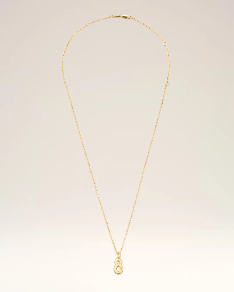AMI Paris Halskette mit gehämmertem Anhänger in Form einer „8“ aus goldfarbenem Messing Gelb Unisex Gold