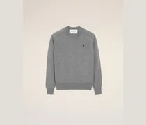 Grauer Ami De Coeur Pullover aus Wolle mit Rundhalsausschnitt Grau für Herren