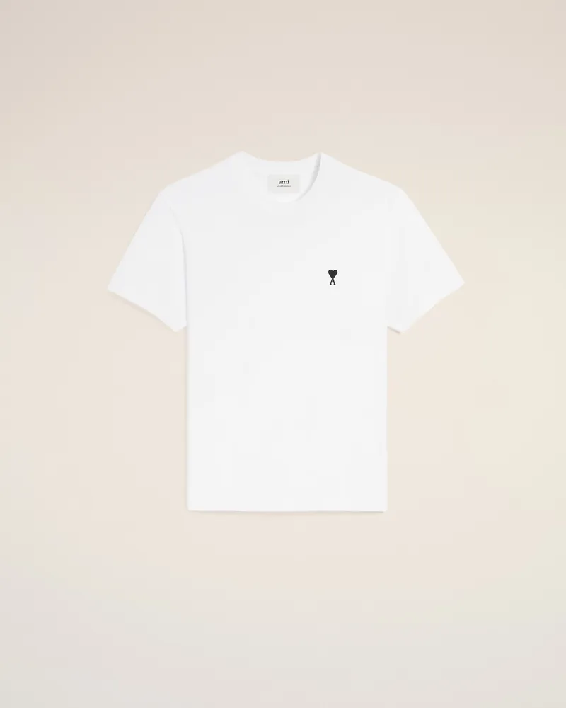 AMI Paris Ami De Coeur T-Shirt aus weißer Baumwolle Weiß für Herren Weiss