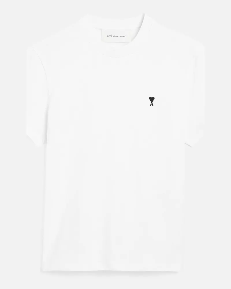AMI Paris Ami de Coeur T-Shirt aus weißer Baumwolle Weiß - Größe für Herren Weiss