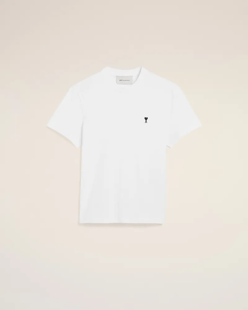 AMI Paris Ami De Coeur T-Shirt aus weißer Baumwolle Weiß für Herren Weiss