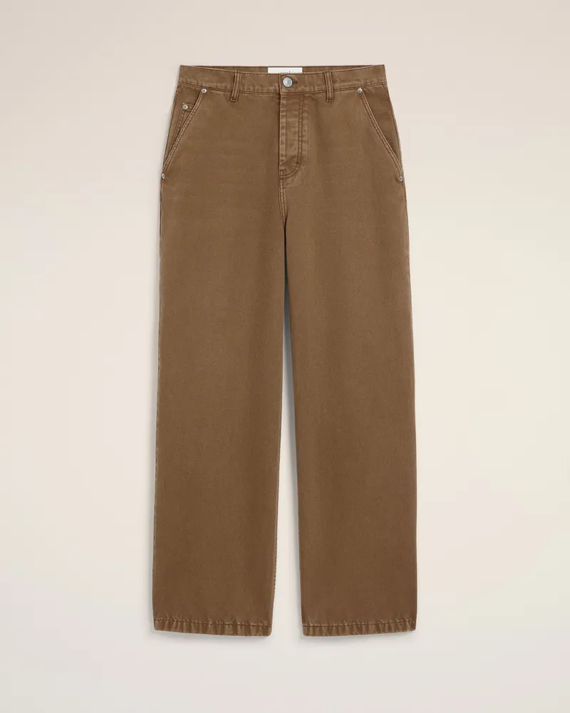 AMI Paris Large-Fit-Jeans aus brauner Baumwolle Braun für Damen Hazelnut
