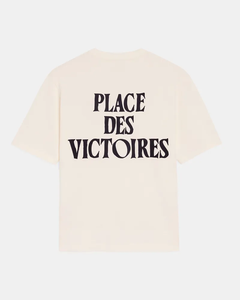 AMI Paris T-Shirt aus weisser Baumwolle mit Print Place des Victoires Weiß - Größe Unisex Weiss