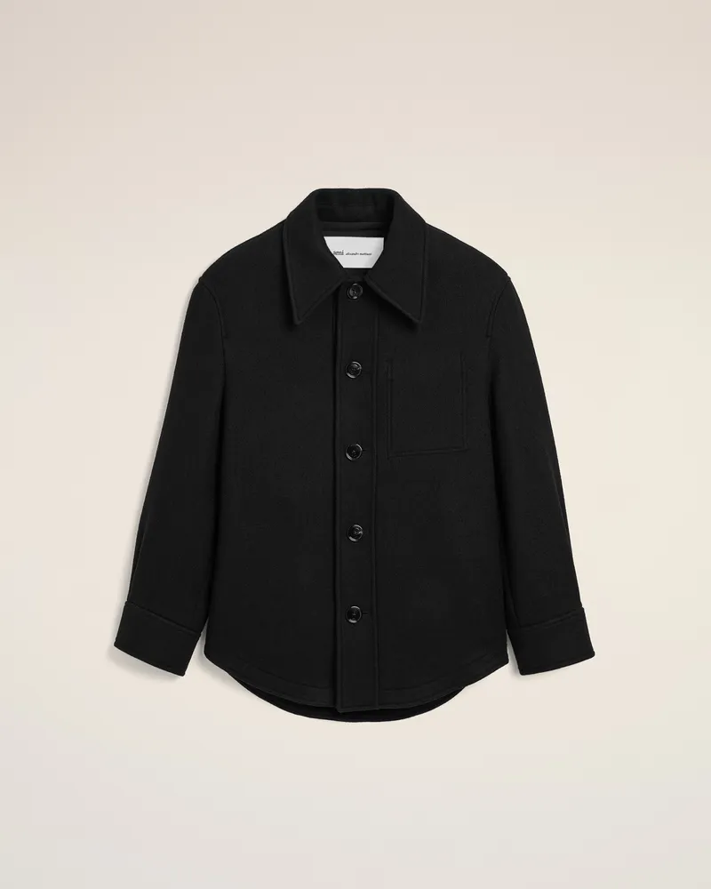 AMI Paris Schwarze Jacke aus Wolle mit Knöpfen Schwarz - Größe Unisex Schwarz