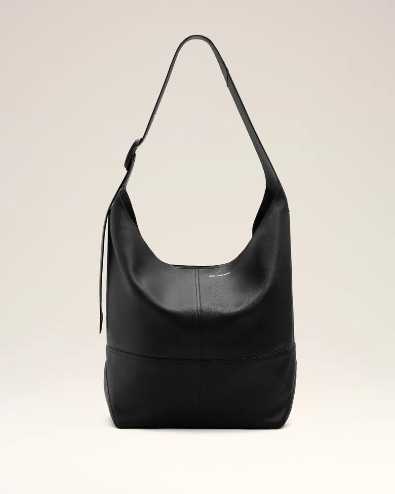 AMI Paris Etienne Crossbody-Bag aus schwarzem Taurillon-Leder Schwarz Unisex Schwarz