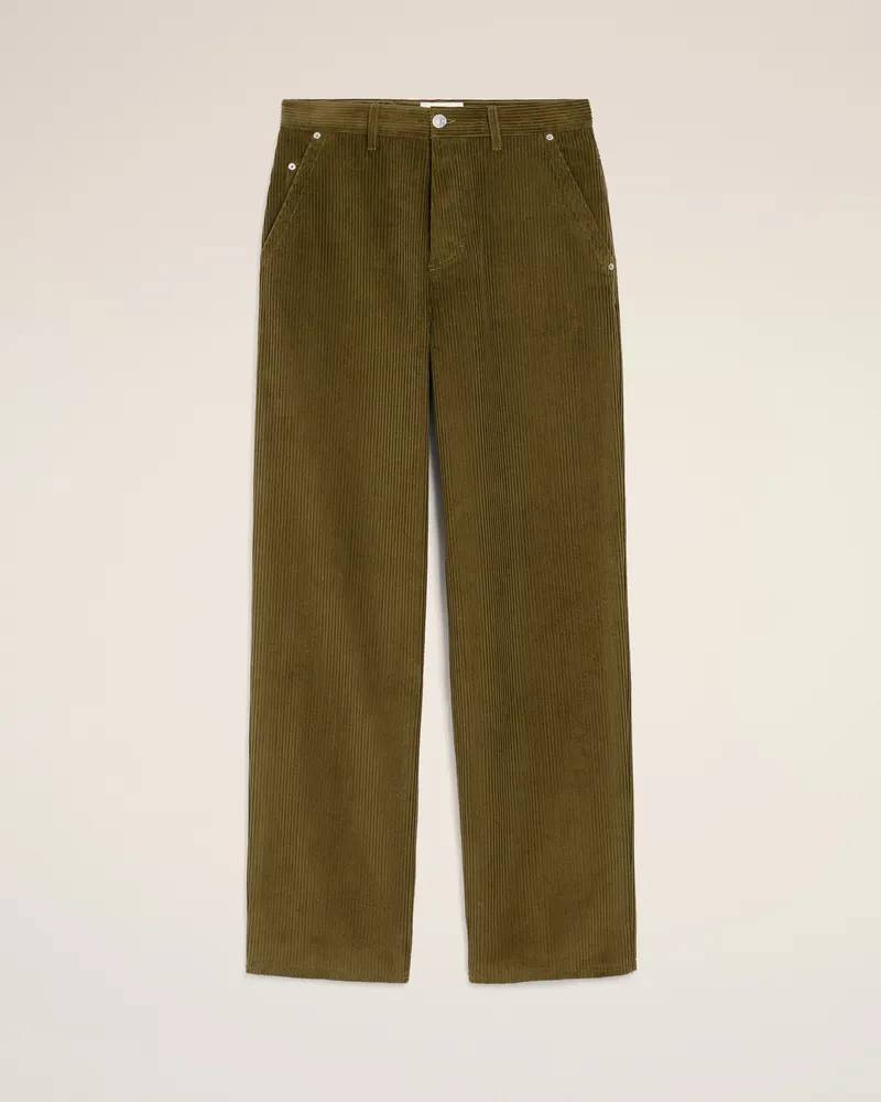 AMI Paris Large-Fit-Hose aus grünem Baumwollcord Grün für Herren Bronze