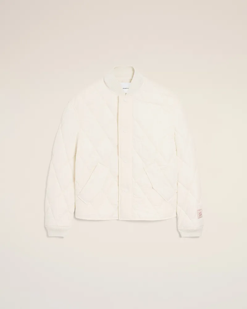 AMI Paris Weiße gepolsterte Jacke aus Nylon Weiß Unisex Weiss
