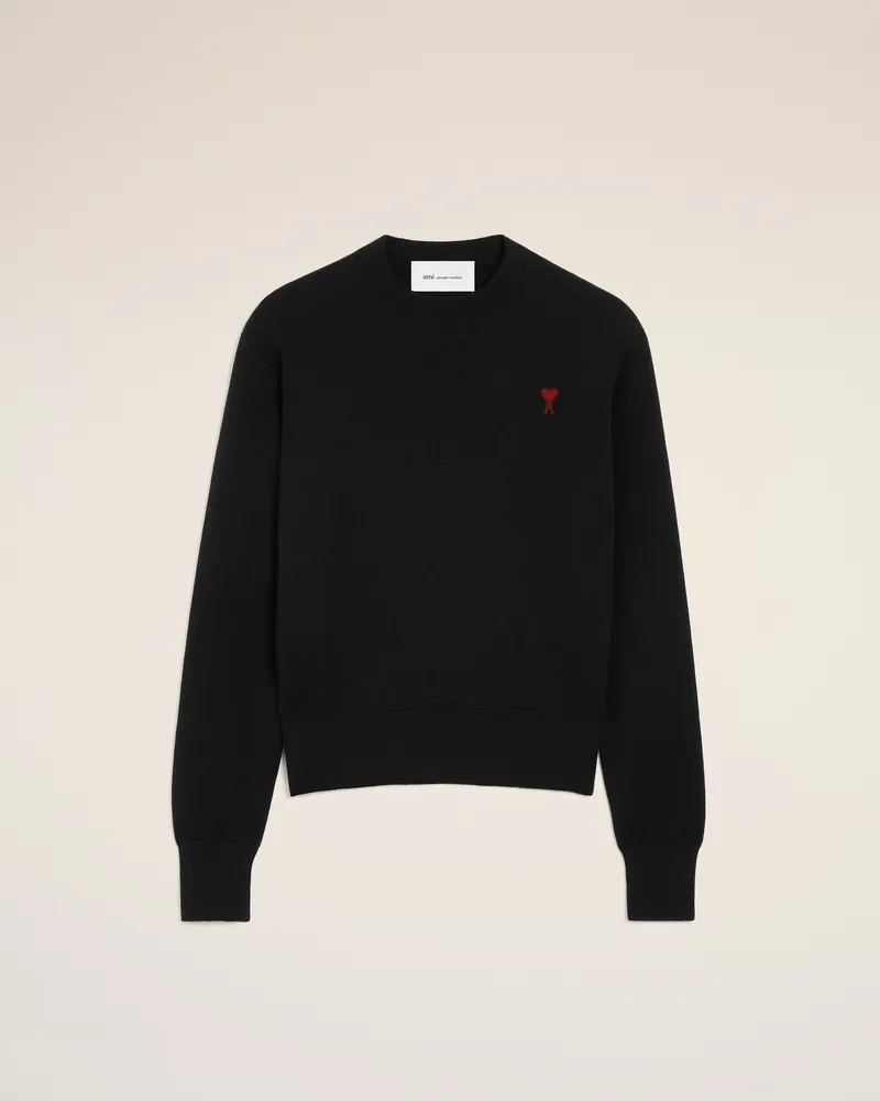AMI Paris Ami de Coeur Pullover aus schwarzer Wolle Schwarz für Herren Schwarz