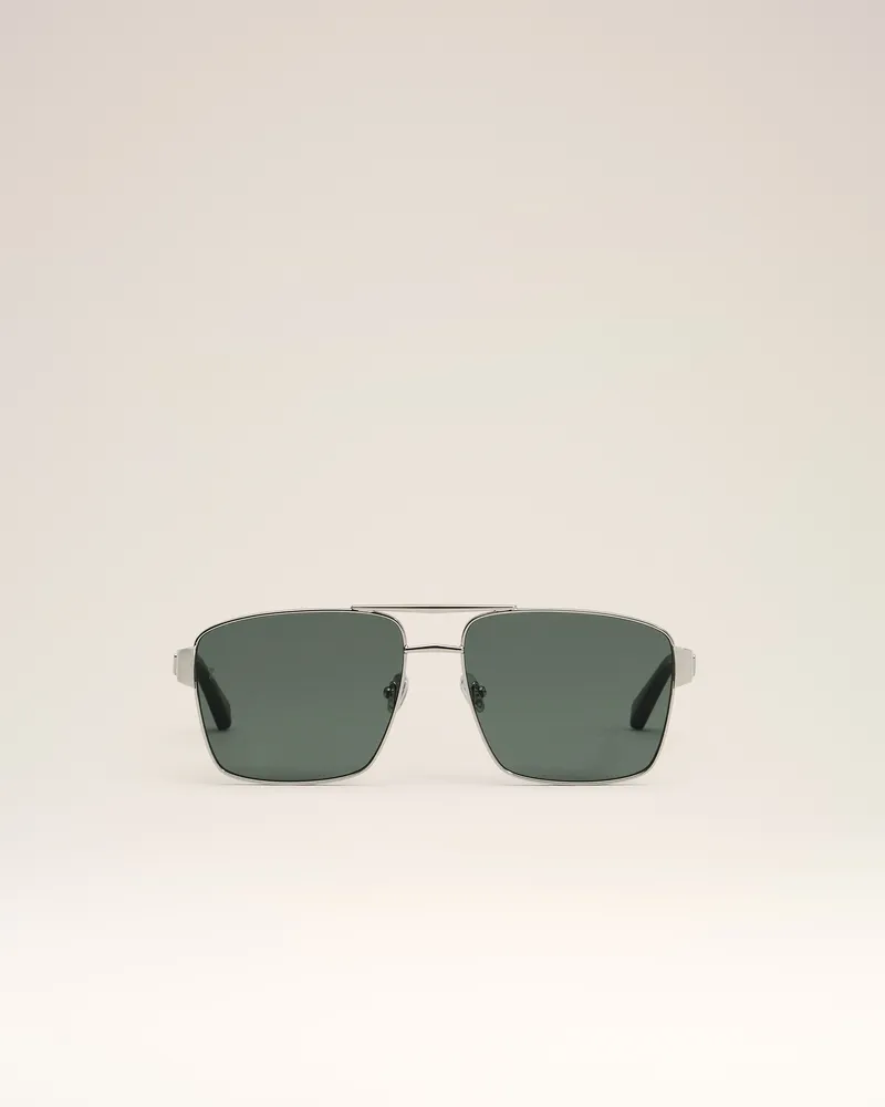 AMI Paris 75007 Sonnenbrille aus silbernem Edelstahl Grau Unisex Silber