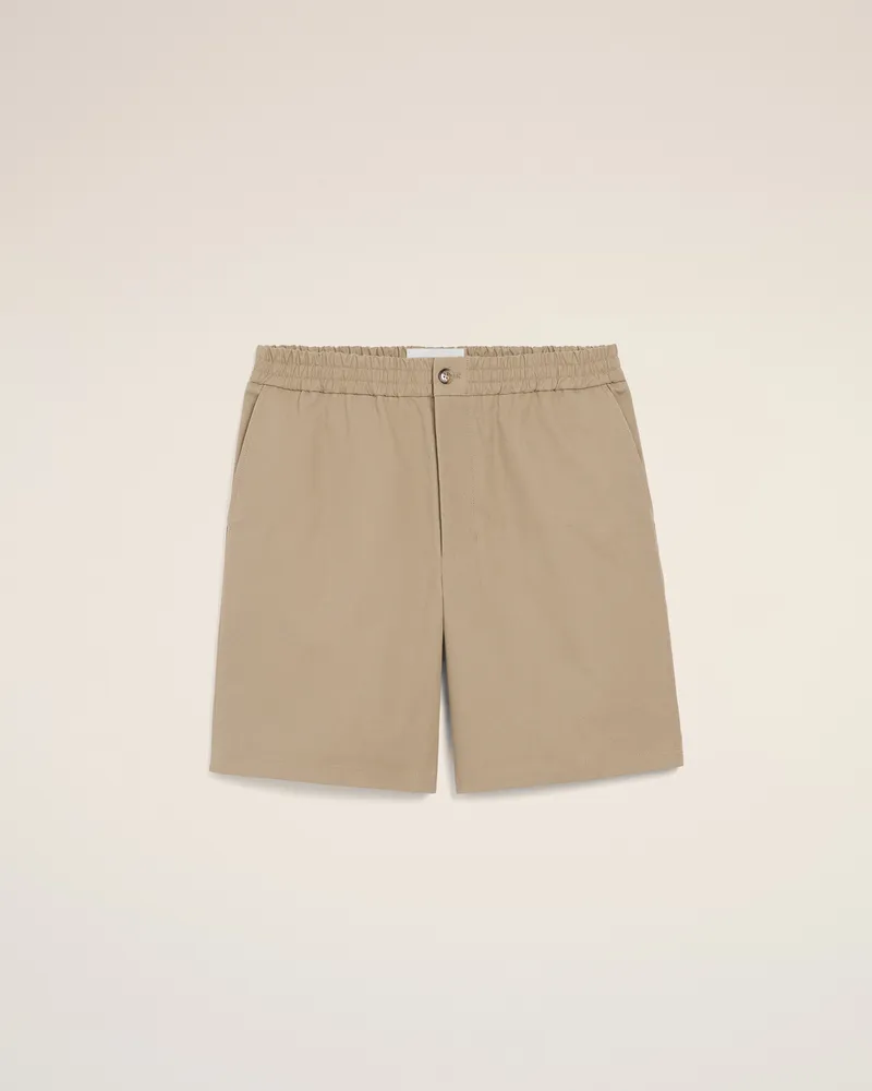 AMI Paris Beigefarbene Ami De Coeur Baumwollshorts mit elastischem Bund Beige für Herren Taupegrau