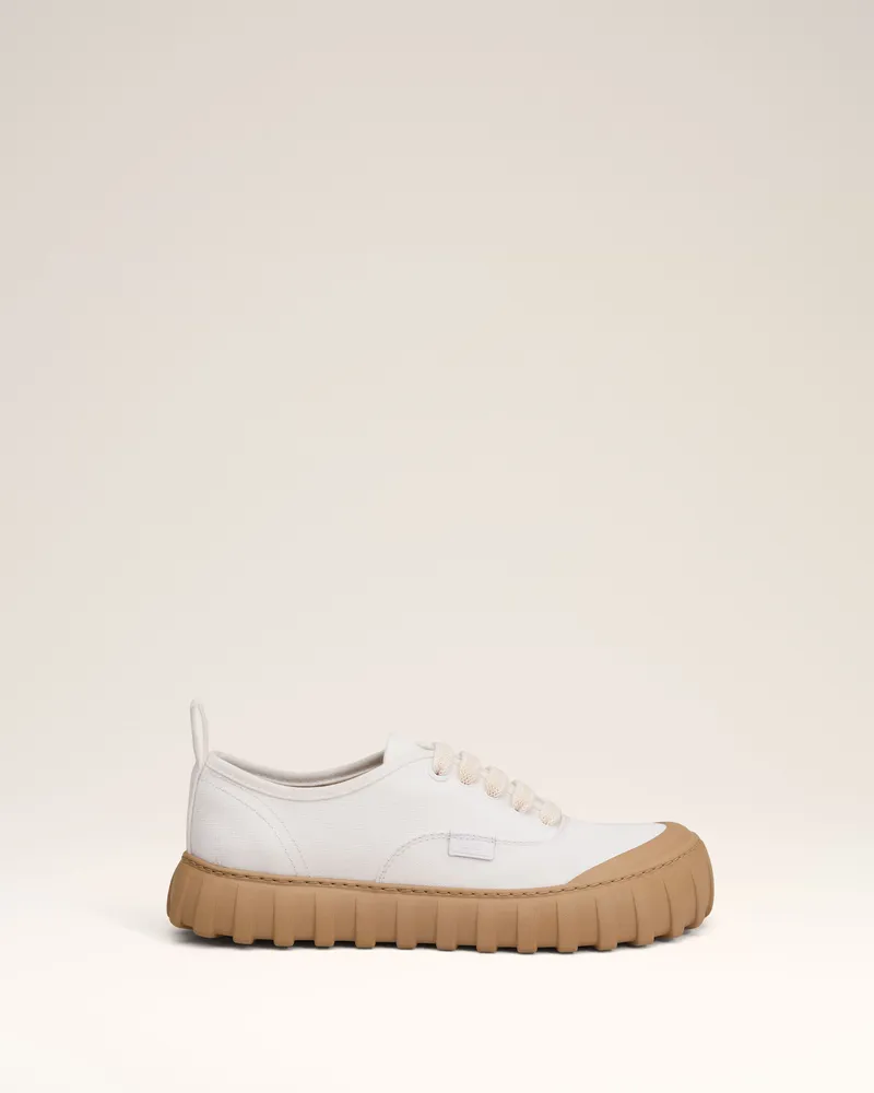 AMI Paris Tempo Low-Top-Sneaker aus weißem Baumwoll-Canvas Weiß - Größe Unisex Weiss