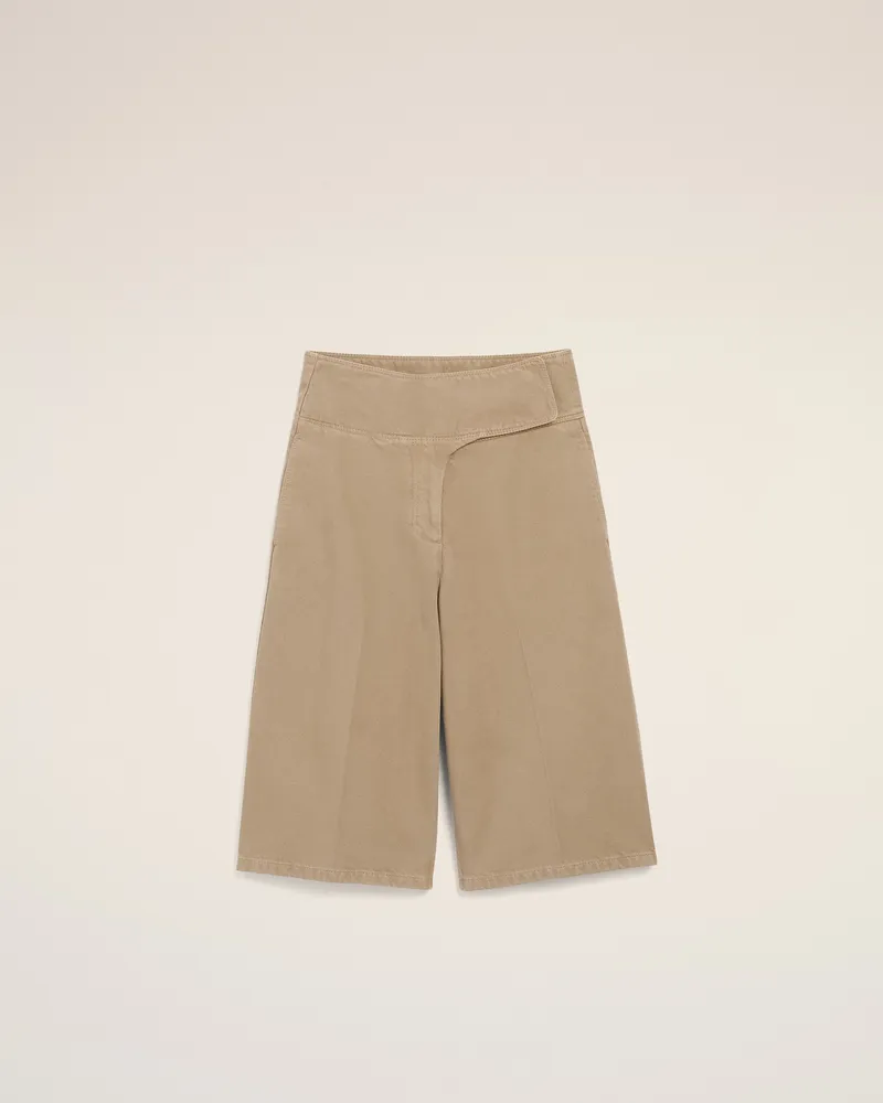 AMI Paris Beigefarbene Bermudashorts aus Baumwolle mit Gürtel Beige für Damen Taupegrau
