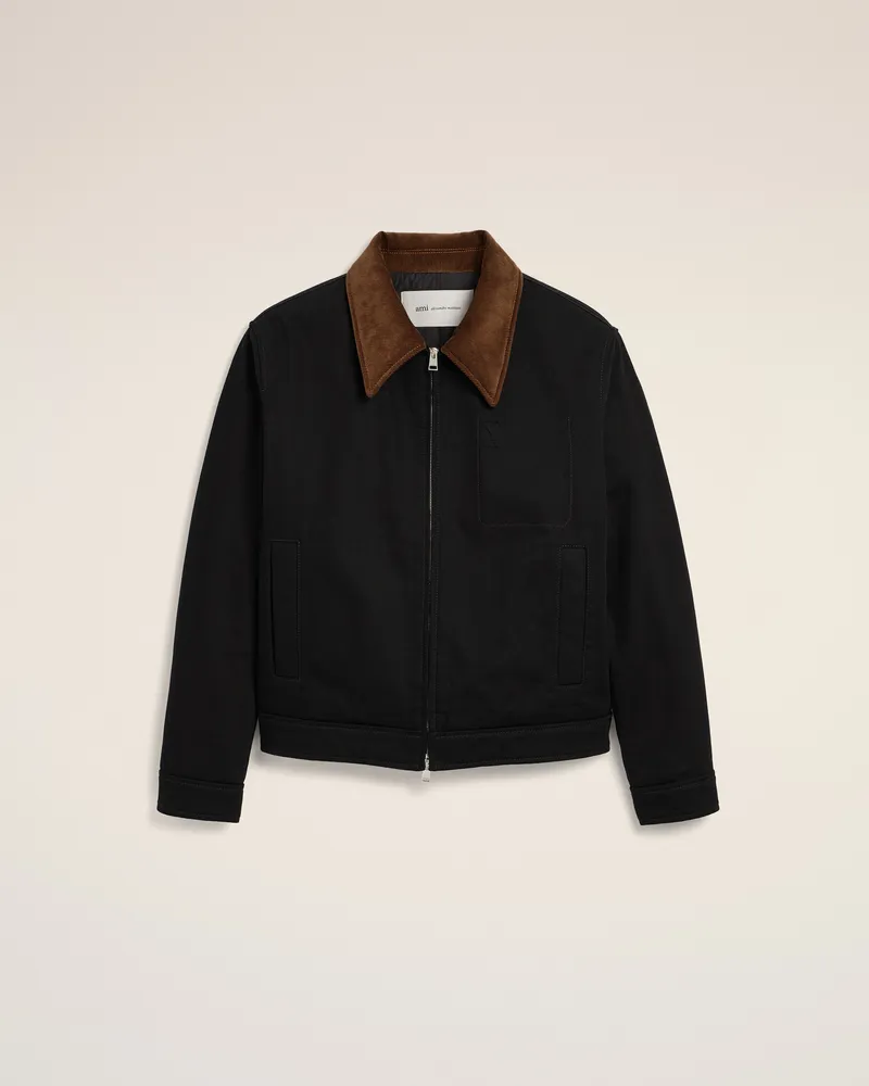 AMI Paris Ami de Coeur Blouson aus schwarzer Baumwolle Schwarz - Größe für Herren Schwarz