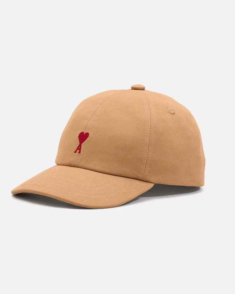 AMI Paris Ami de Coeur Cap aus brauner Baumwolle Braun - Größe Unisex Camel