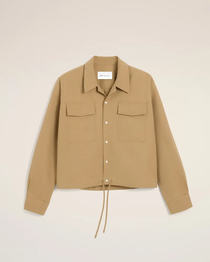 AMI Paris Beiges Hemd aus Baumwolle und Leinen Beige für Herren Beige