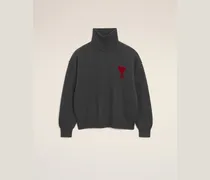Ami De Coeur Pullover mit hohem Stehkragen aus Wolle in Grau Grau Unisex