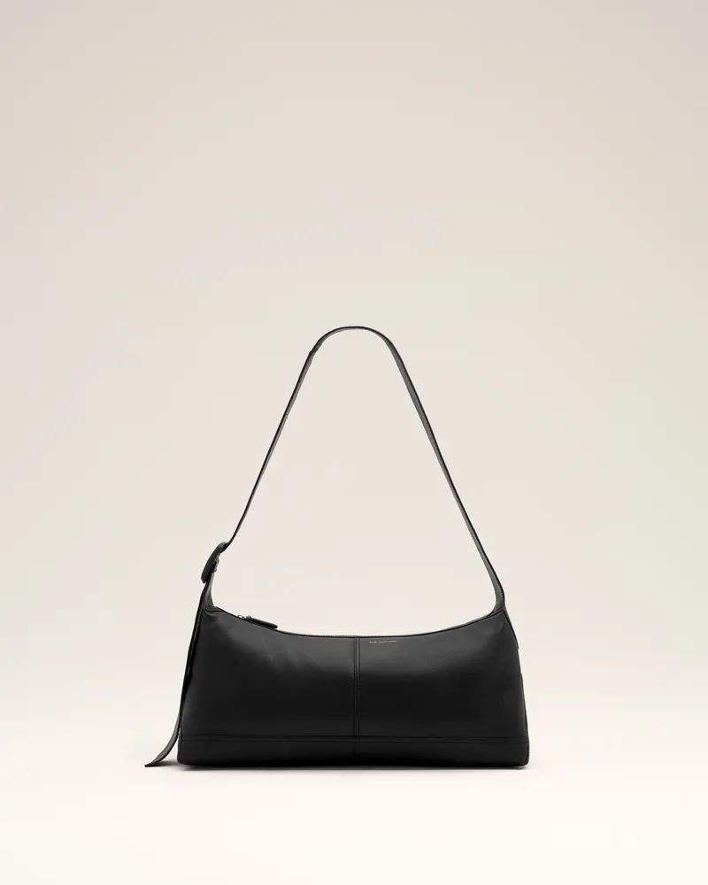 AMI Paris Etienne Crossbody-Tasche aus schwarzem Taurillon-Leder, klein Schwarz - Größe Unisex Schwarz