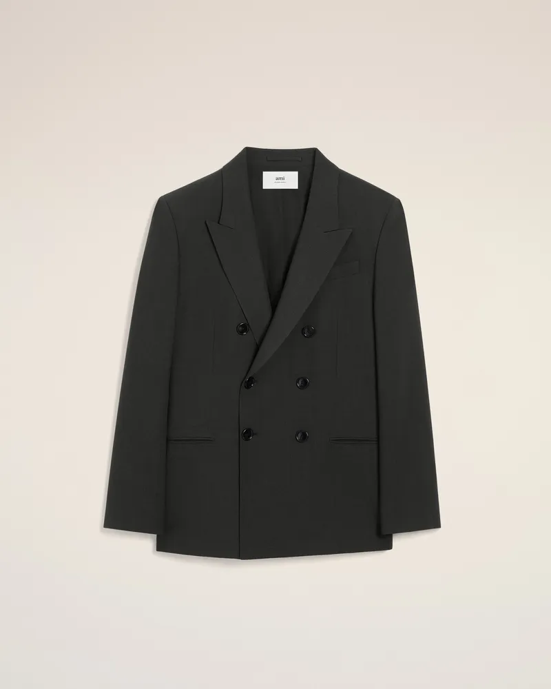 AMI Paris Zweireiher Blazer aus schwarzer Wolle Grau für Herren Anthrazit