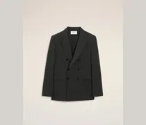 Zweireiher Blazer aus schwarzer Wolle Grau für Herren