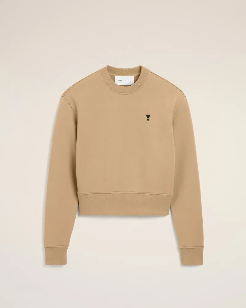 AMI Paris Ami de Coeur Sweatshirt aus beigefarbener Baumwolle Beige für Damen Beige