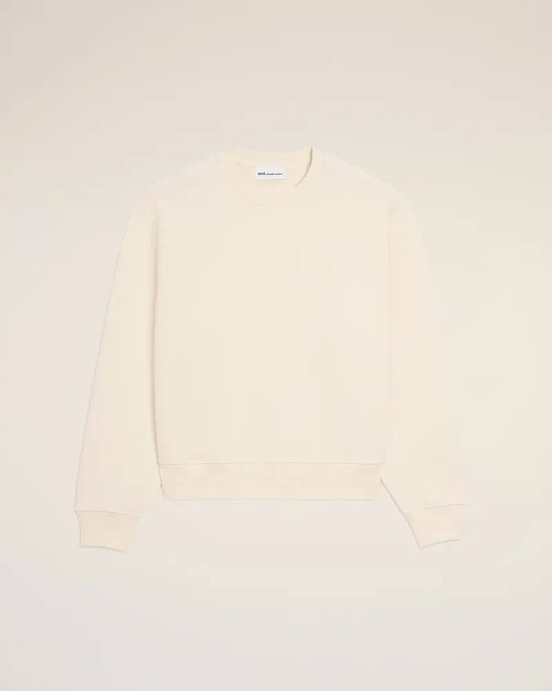AMI Paris Weißes Sweatshirt aus Baumwolle mit Ami De Coeur Prägung Weiß Unisex Weiss