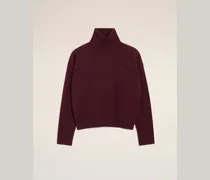 Ami De Coeur Pullover mit hohem Stehkragen aus Wolle in Burgundy Rot Unisex