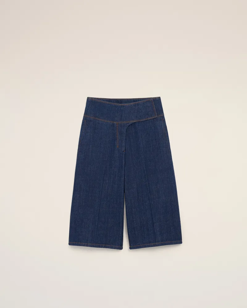 AMI Paris Bermudashorts aus blauer Baumwolle mit Gürtel Blau für Damen Indigo