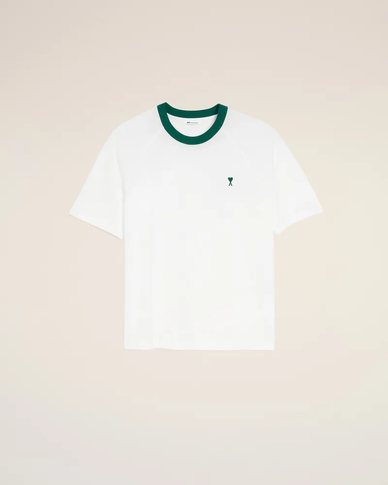 AMI Paris Ami de Coeur T-Shirt aus weißer Baumwolle Weiß für Herren Naturweiss