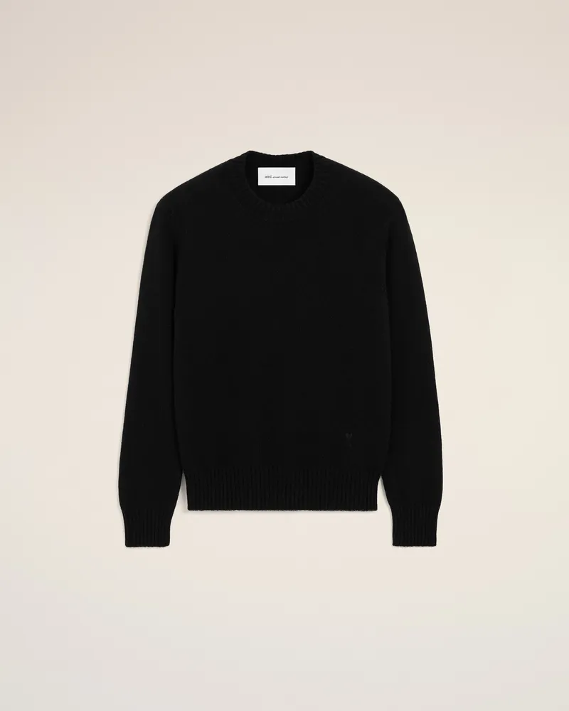 AMI Paris Ami de Coeur Pullover aus schwarzem Kaschmir Schwarz für Herren Schwarz