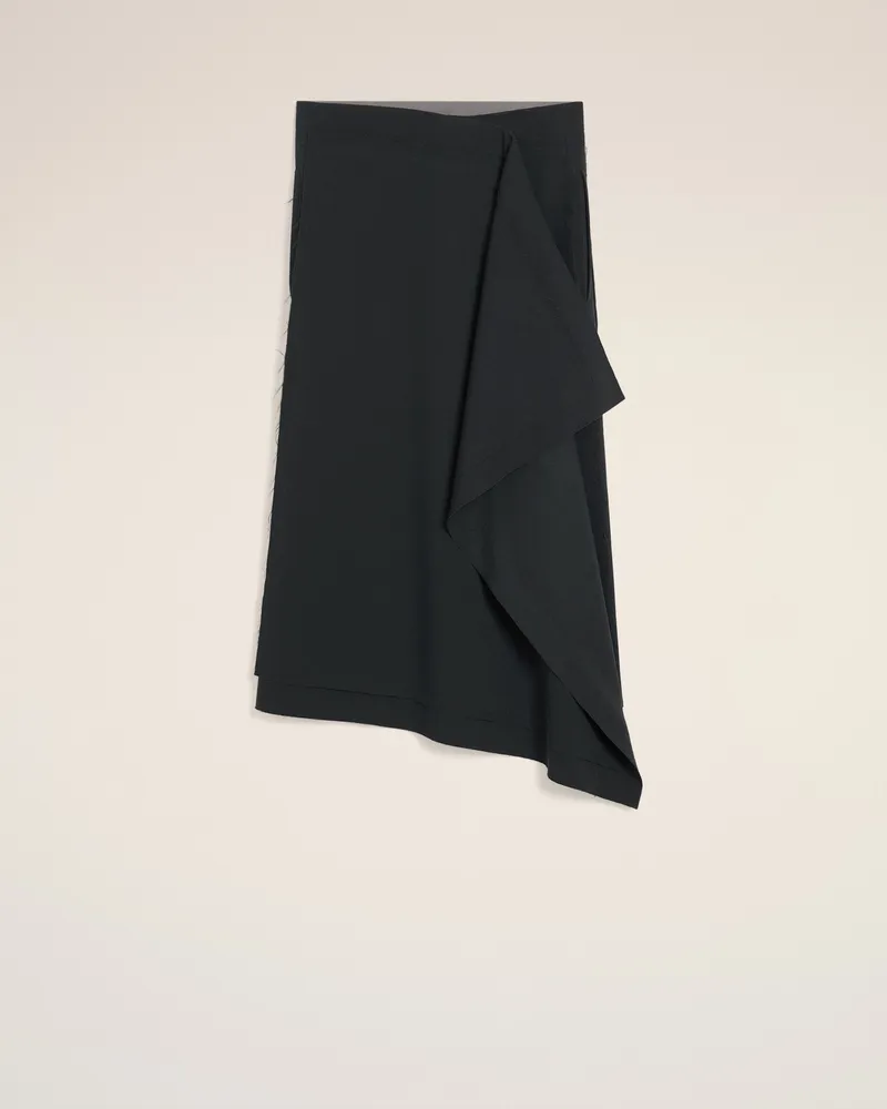 AMI Paris Midi-Wickelrock aus schwarzer Wolle Grau für Damen Anthrazit