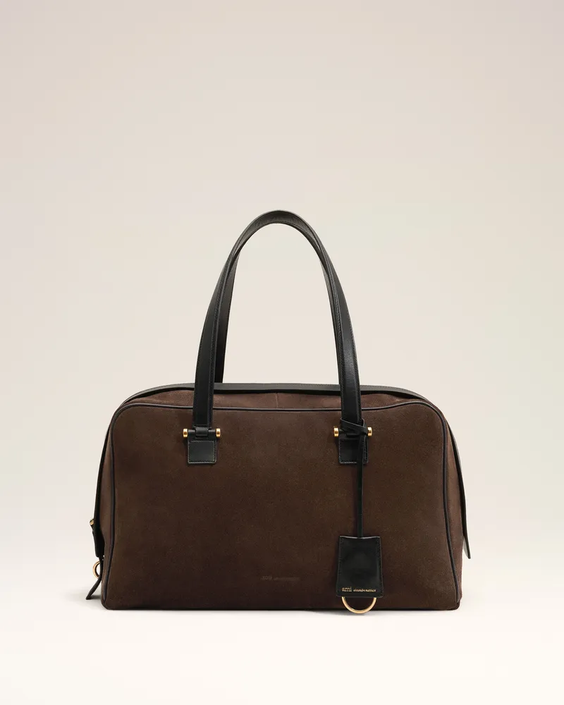 AMI Paris Georges Bowlingtasche aus braunem Kalbsleder Braun - Größe Unisex Schokoladenbraun