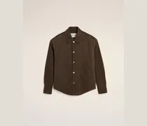 Übershirt aus braunem Ziegenleder mit Knöpfen Braun für Herren