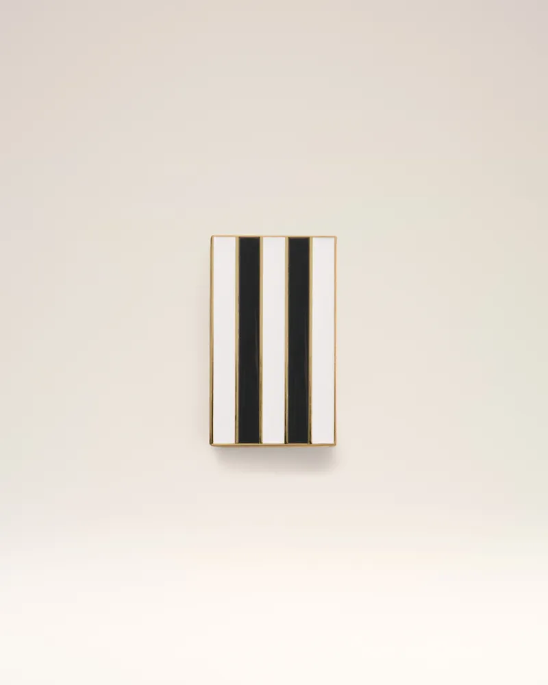 AMI Paris Goldfarbene kleine Metallbox „Ami De Coeur Stripes“ Mehrfarbig Unisex Mehrfarbig