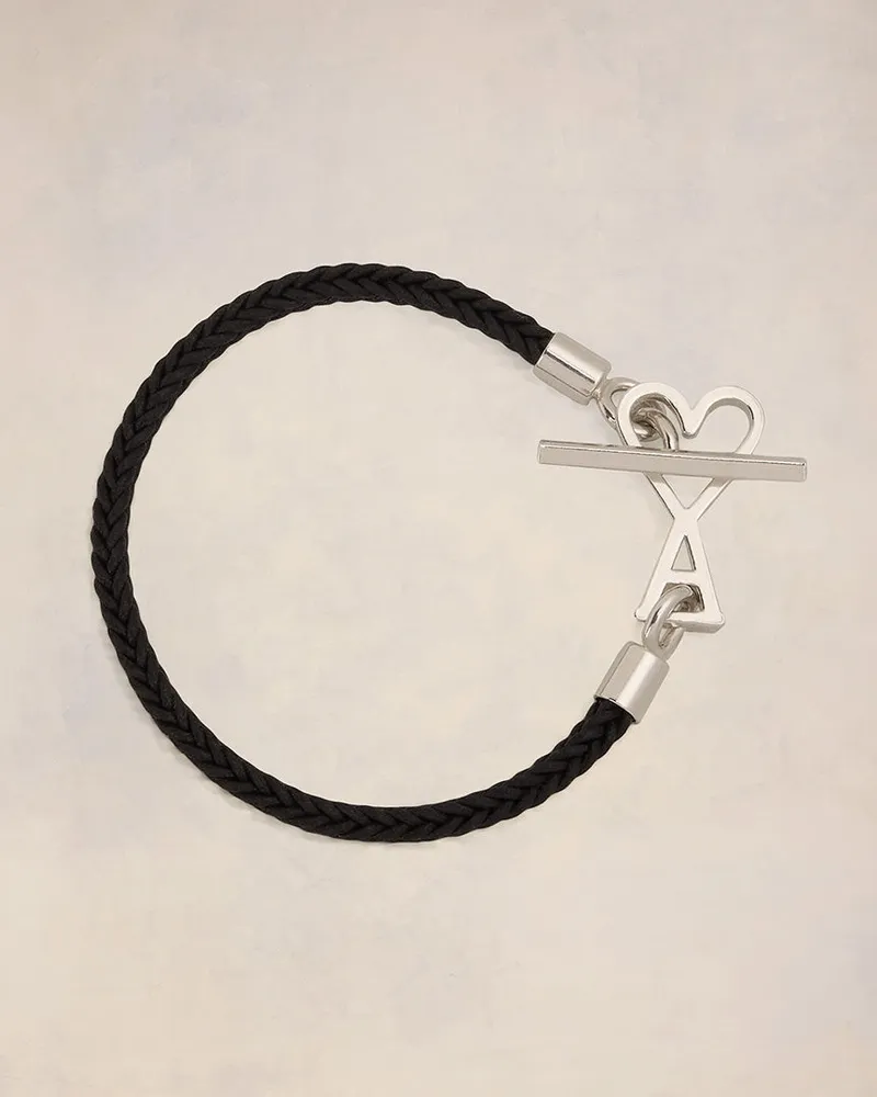 AMI Paris Ami de Coeur Cord Armband Schwarz Schwarz