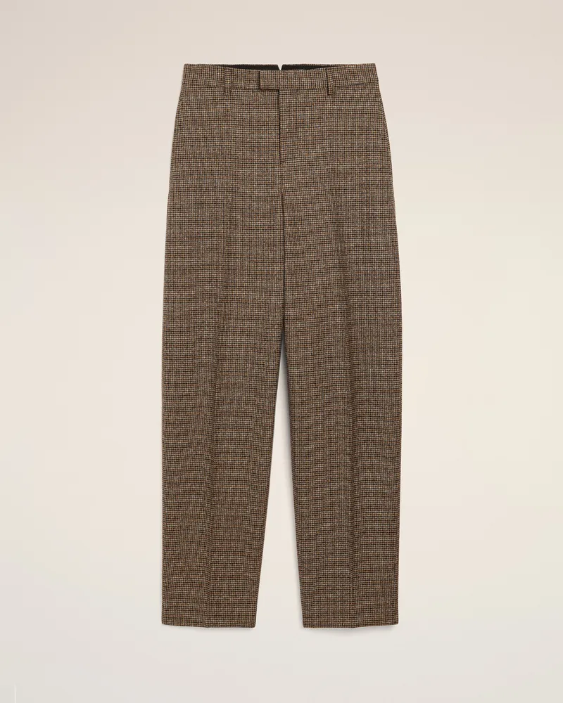 AMI Paris Ballonhose aus braunem Hahnentritt-Muster aus Wolle Braun für Damen Schokoladenbraun