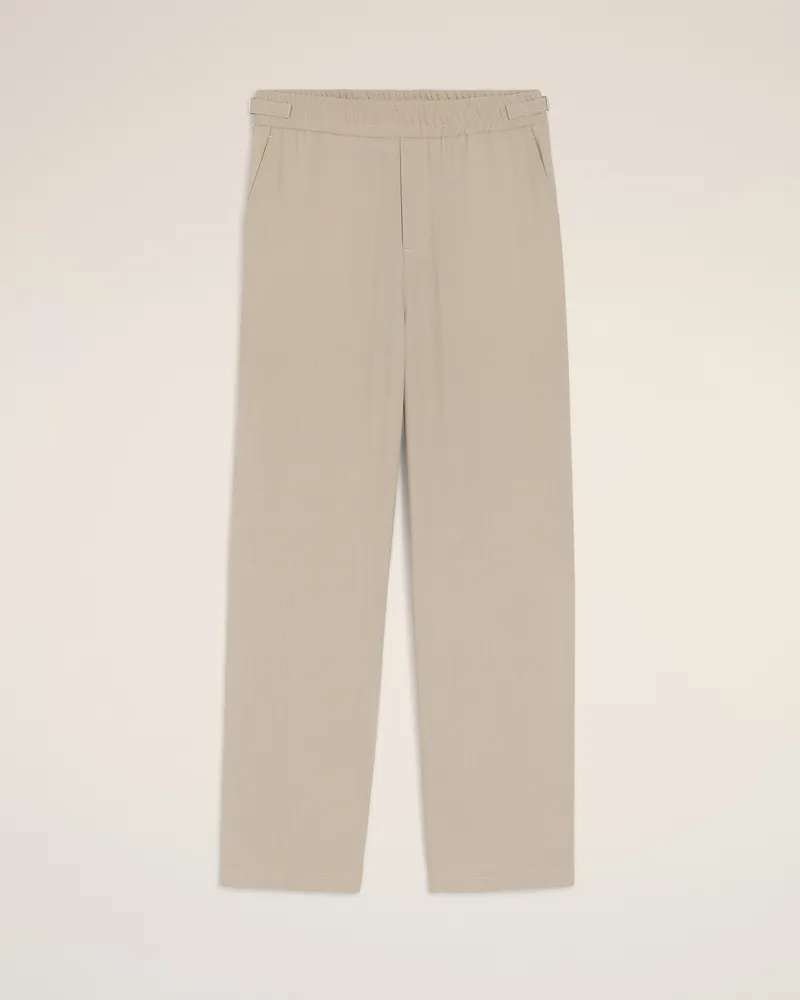 AMI Paris Elastische Hose aus beigefarbener Wolle Beige für Herren Weiss