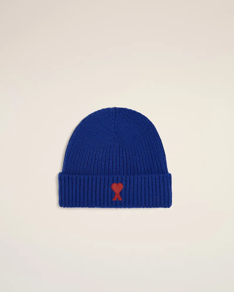 AMI Paris Kinder - Ami de Coeur Beanie aus blauer Wolle Blau - Größe: U Jahre Königsblau