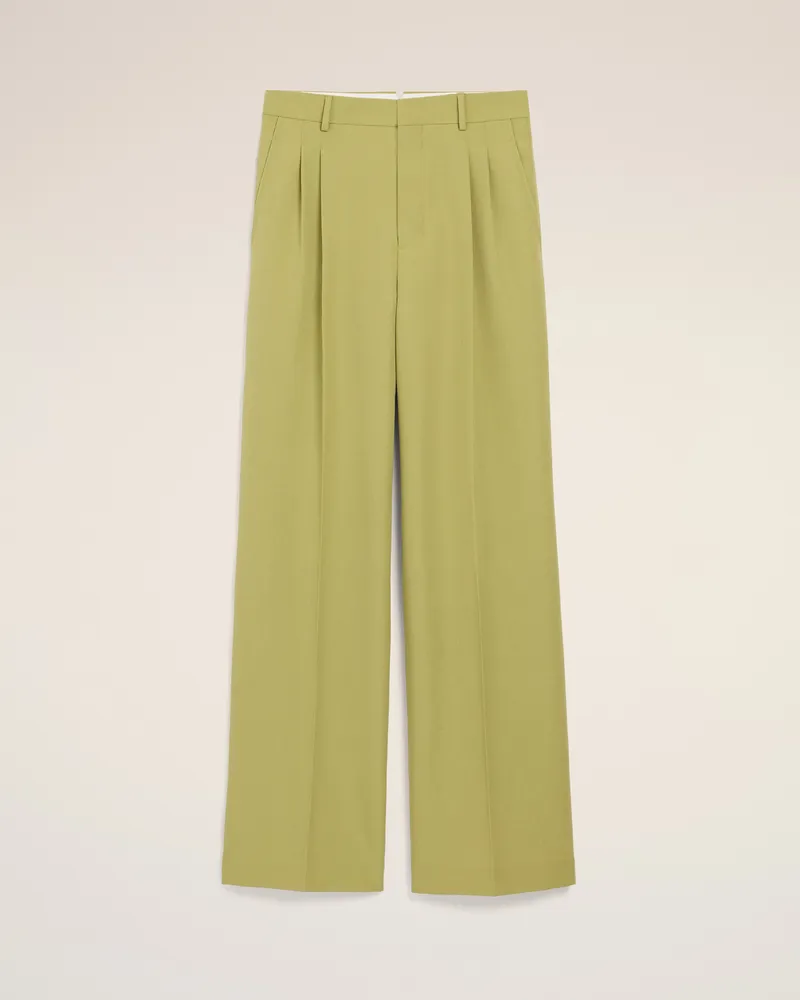 AMI Paris Grüne Hose aus Schurwolle mit niedriger Taille und weitem Bein Grün für Herren Matcha