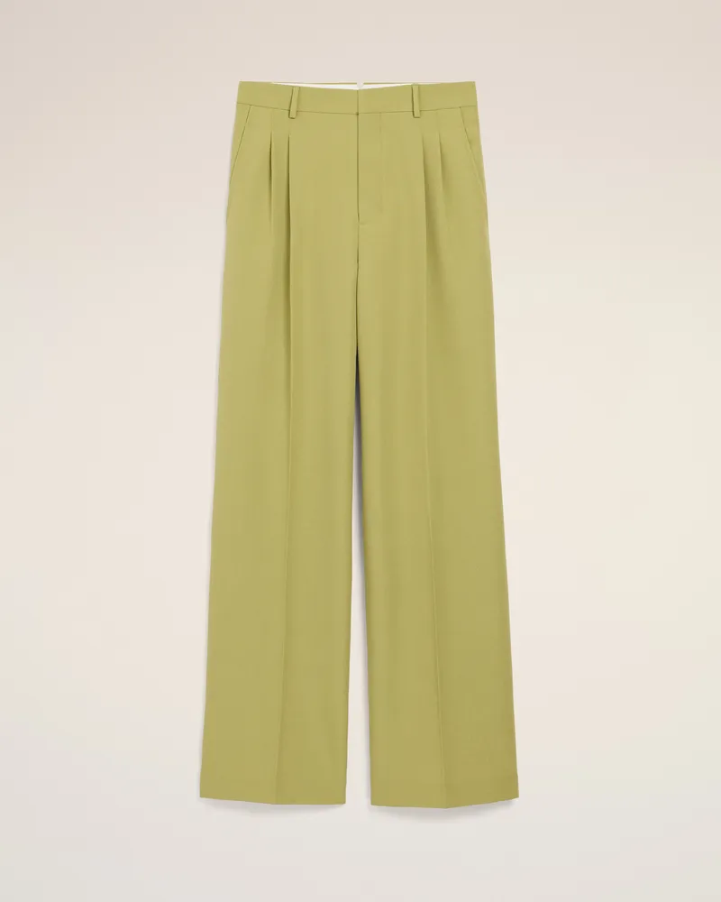 AMI Paris Grüne Hose aus Schurwolle mit niedriger Taille und weitem Bein Grün für Herren Matcha