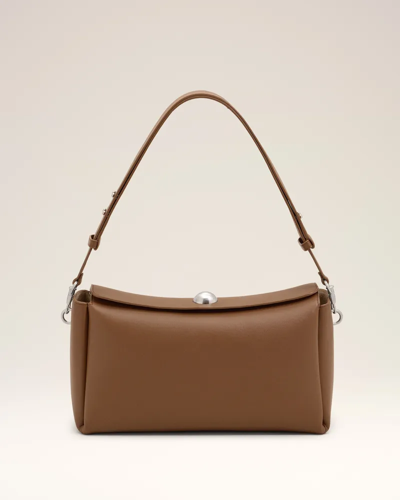 AMI Paris Carrousel Tasche aus mittelbraunem Kalbsleder Braun Unisex Mokka