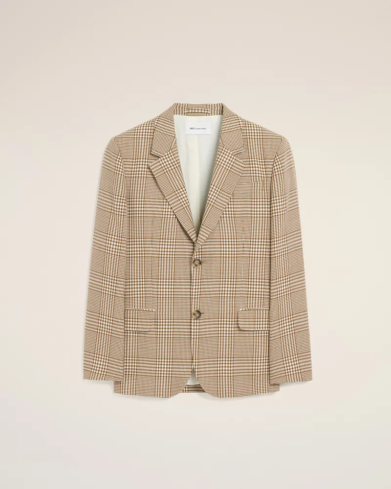 AMI Paris Gerade geschnittener Prince of Wales Blazer aus brauner Schurwolle Braun für Herren Karamell