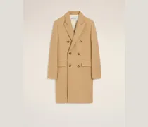Beiger Wollmantel mit doppelter Knopfleiste Beige - Größe für Herren