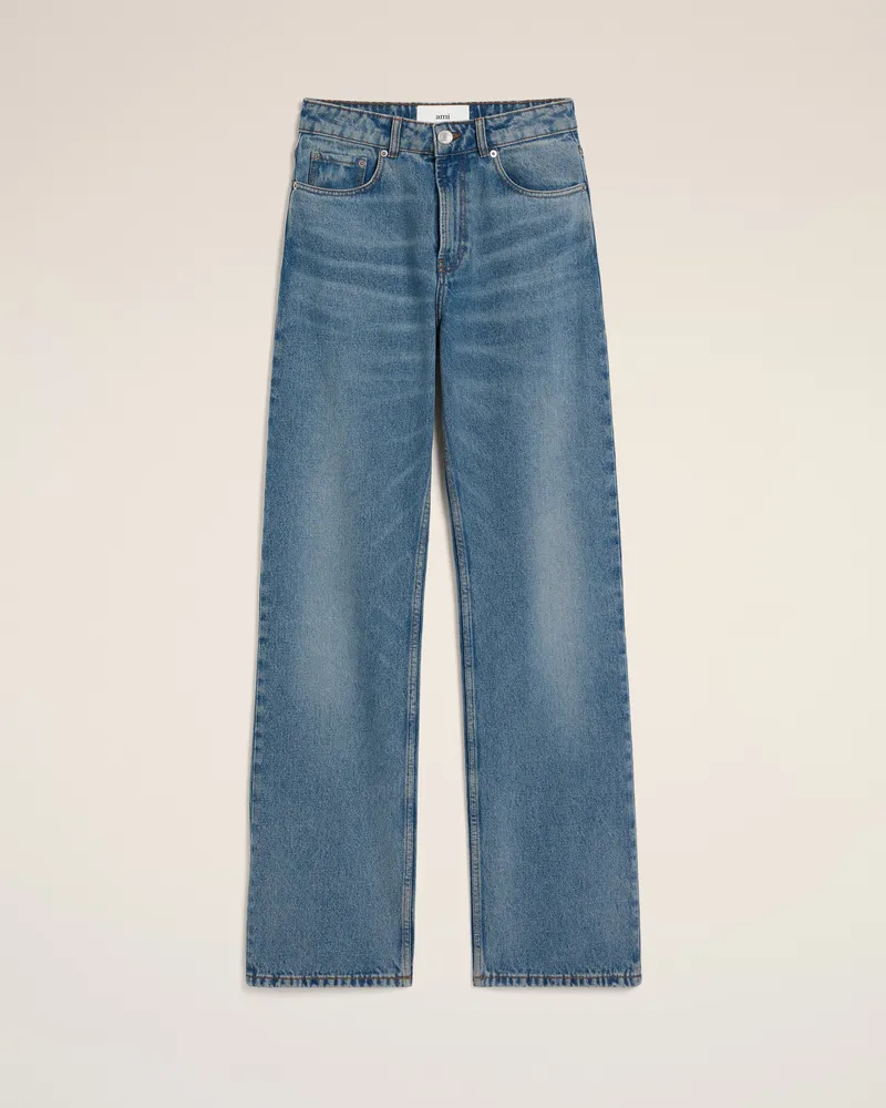 AMI Paris Large-Fit-Jeans aus blauer Baumwolle Blau für Damen Blau